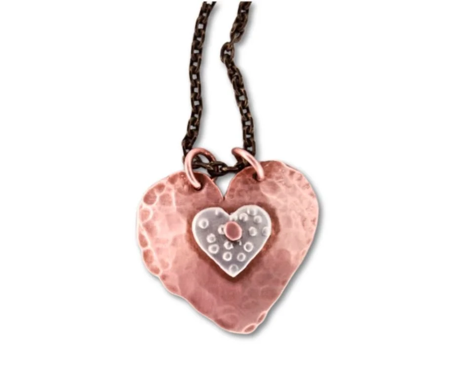 Double Heart Riveted Necklace — SEEDs for Autism